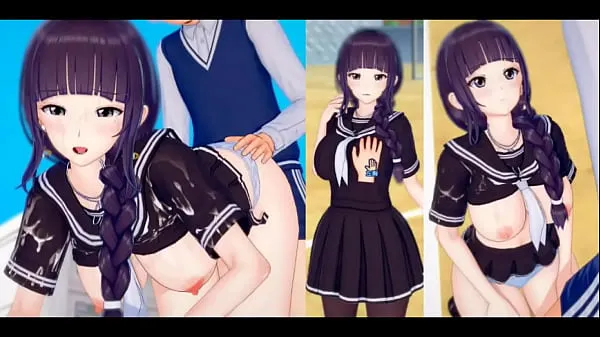 Best Eroge Koikatsu! ] 3DCG hentai video where bangs straight bangs jk "Futaba" is rubbed breasts best Videos