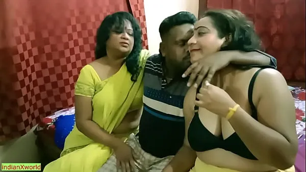 Best Indian Bengali boy getting scared to fuck two milf bhabhi !! Best erotic threesome sex best Videos