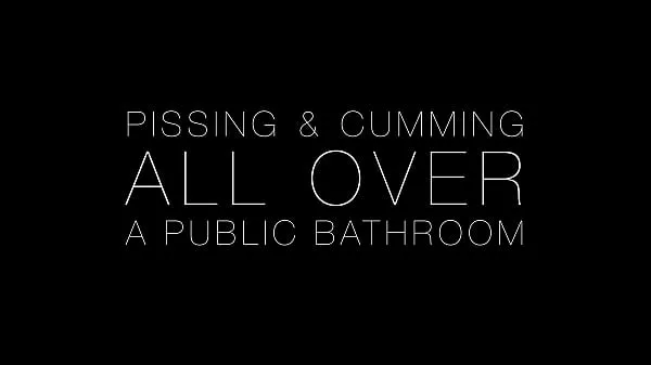 Лучшие Pissing & cumming all over a public bathroom лучшие видео